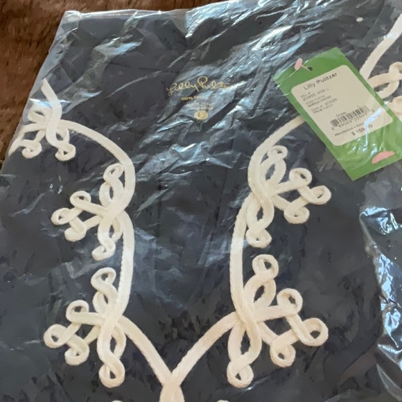 NWT LILLY PULITZER MARINA TRUE NAVY DRESS LARGE - Picture 3 of 4